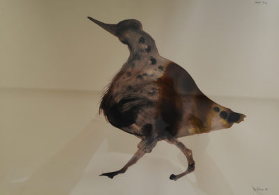 Denis Riva - Bird trip - olio su carta cm 25X35 - anno 2012