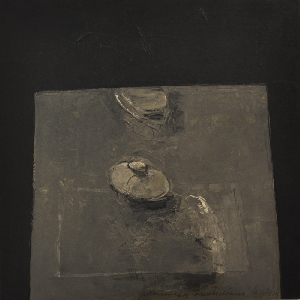 Alfredo Casali - Memoria quotidiana - olio su tela su tavola - cm50x50 - anno 2015