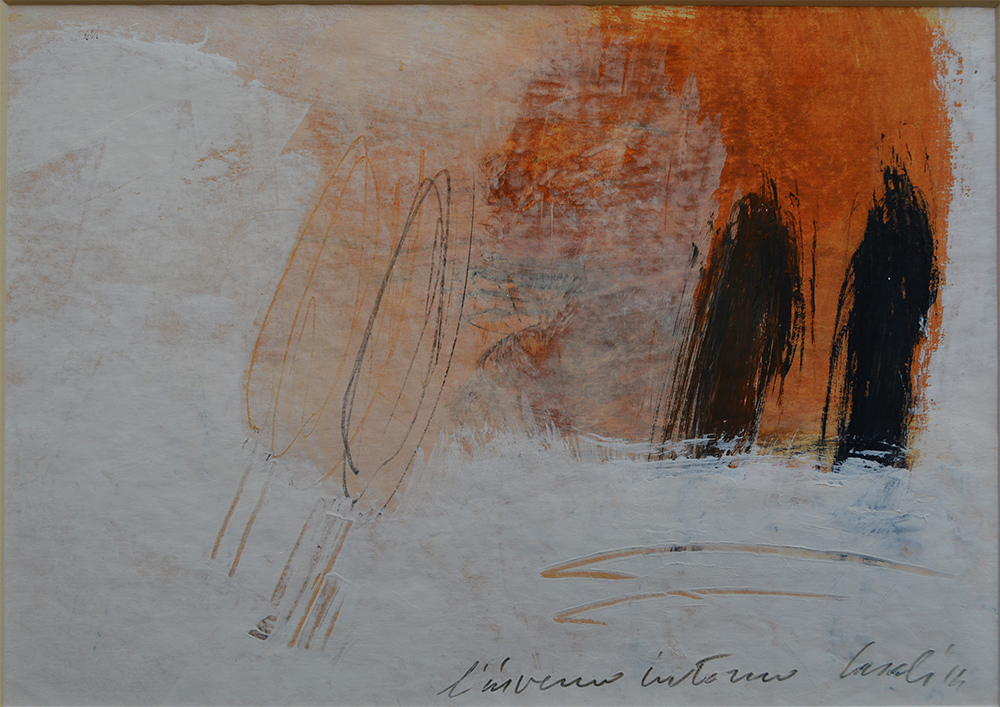 Alfredo Casali - L'inverno interno - olio su carta - cm 25x35 - anno 2014