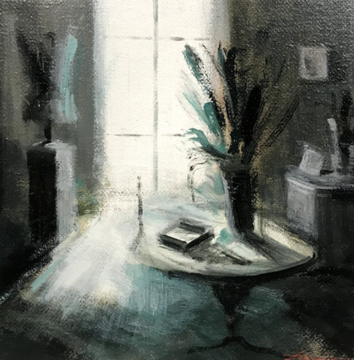 Tina Sgro - Piccolo contro luce - acrilico su tavola - cm 31 x 31 - anno 2019