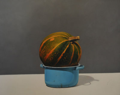 Emilio Mattioli - Zucca invasata - olio su tavola cm 40X50 - anno 2013